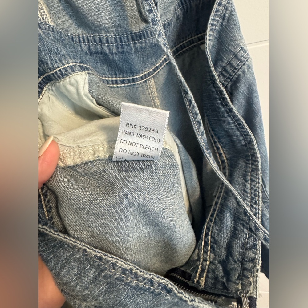 Denim Ruffle romper - Picture 7 of 7
